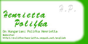 henrietta polifka business card